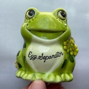 Vintage Lorrie Design green frog egg separator. Made in Japan.